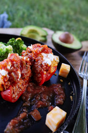 Creamy Beef & Marinara Stuffed Peppers