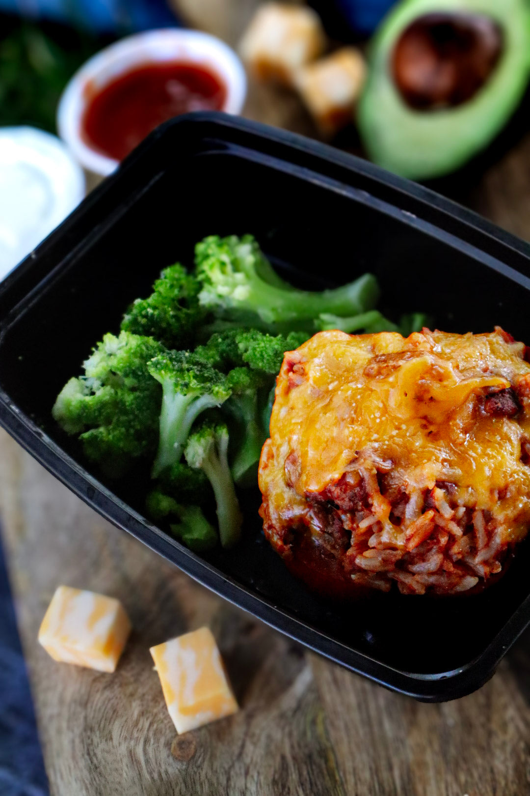 Creamy Beef & Marinara Stuffed Peppers