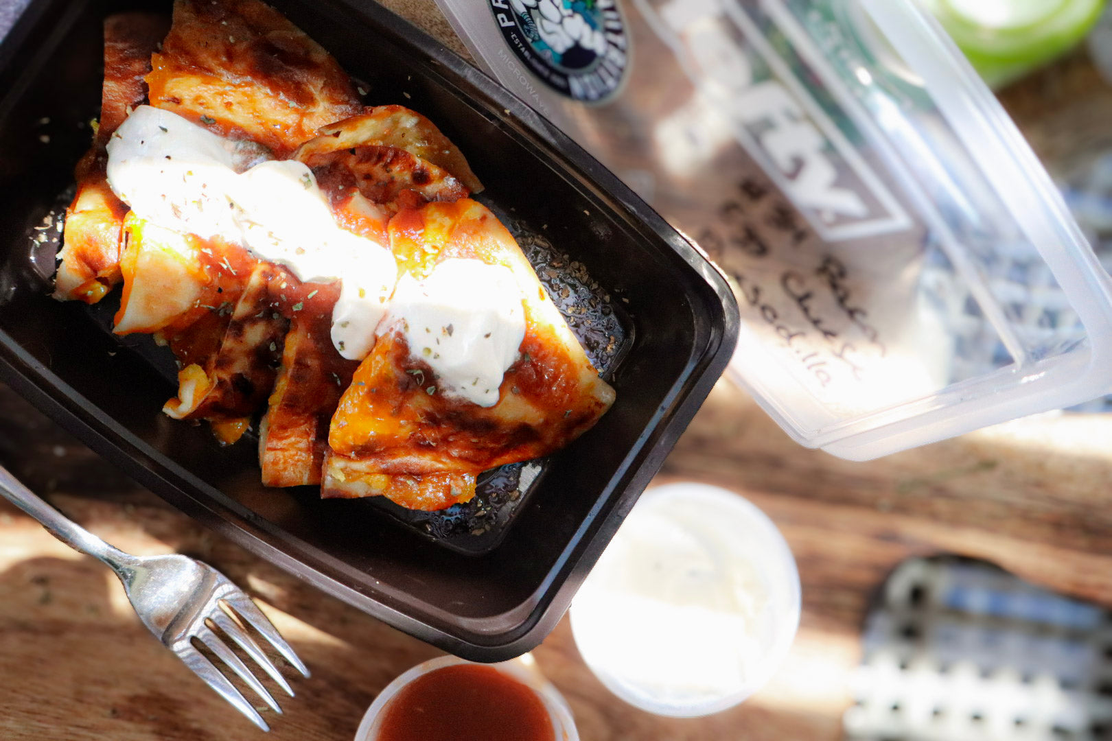 #34 - Breakfast Bacon, Egg, and Cheese Quesadilla Served with Salsa