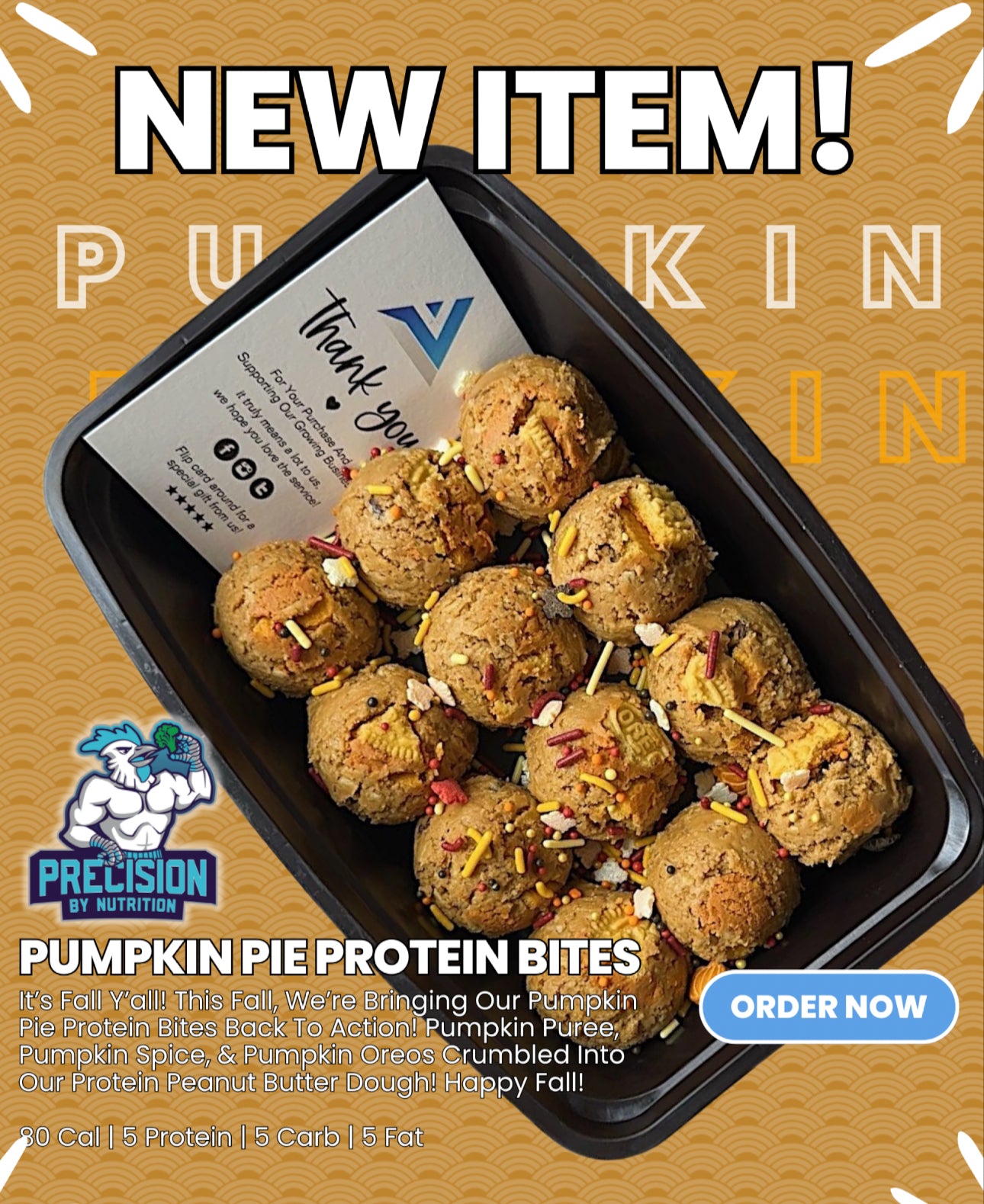 Pumpkin Pie Protein Bites (Dozen)