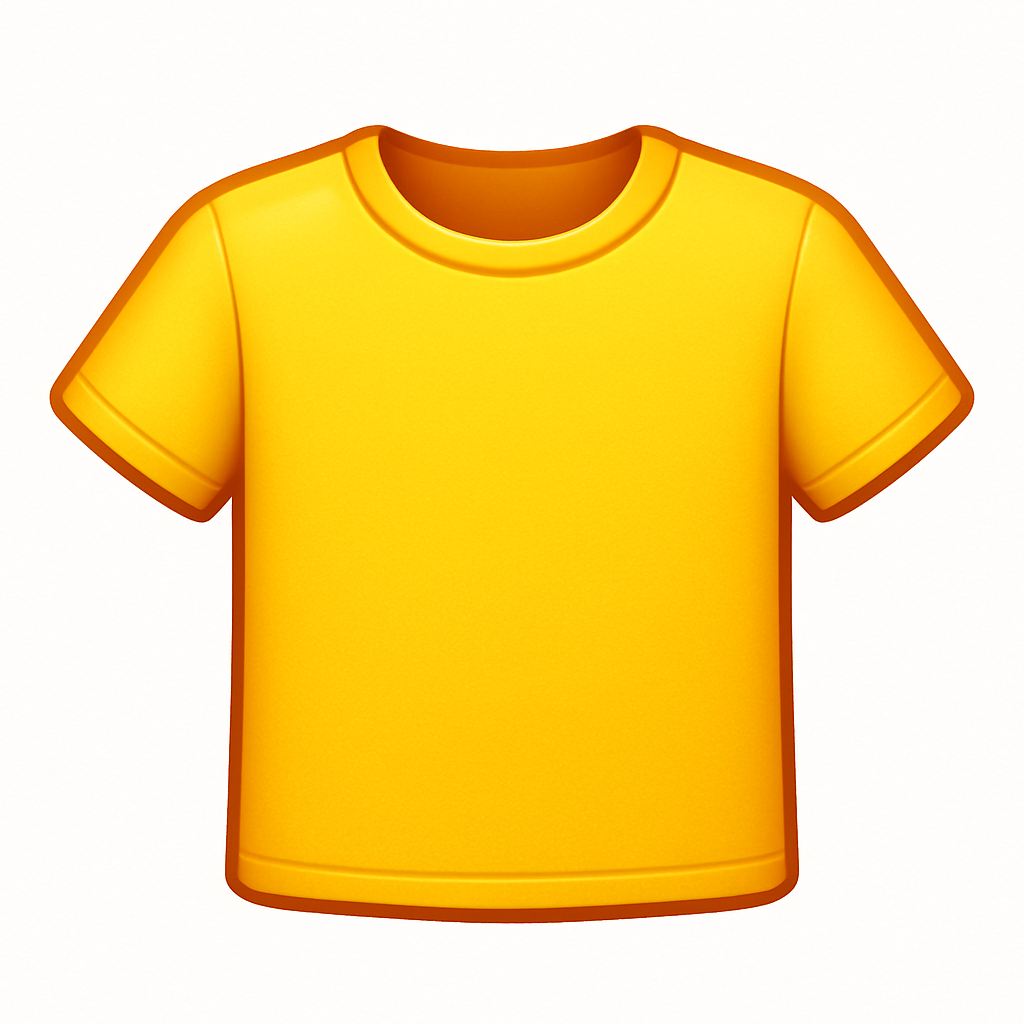 Yellow t-shirt on a white background