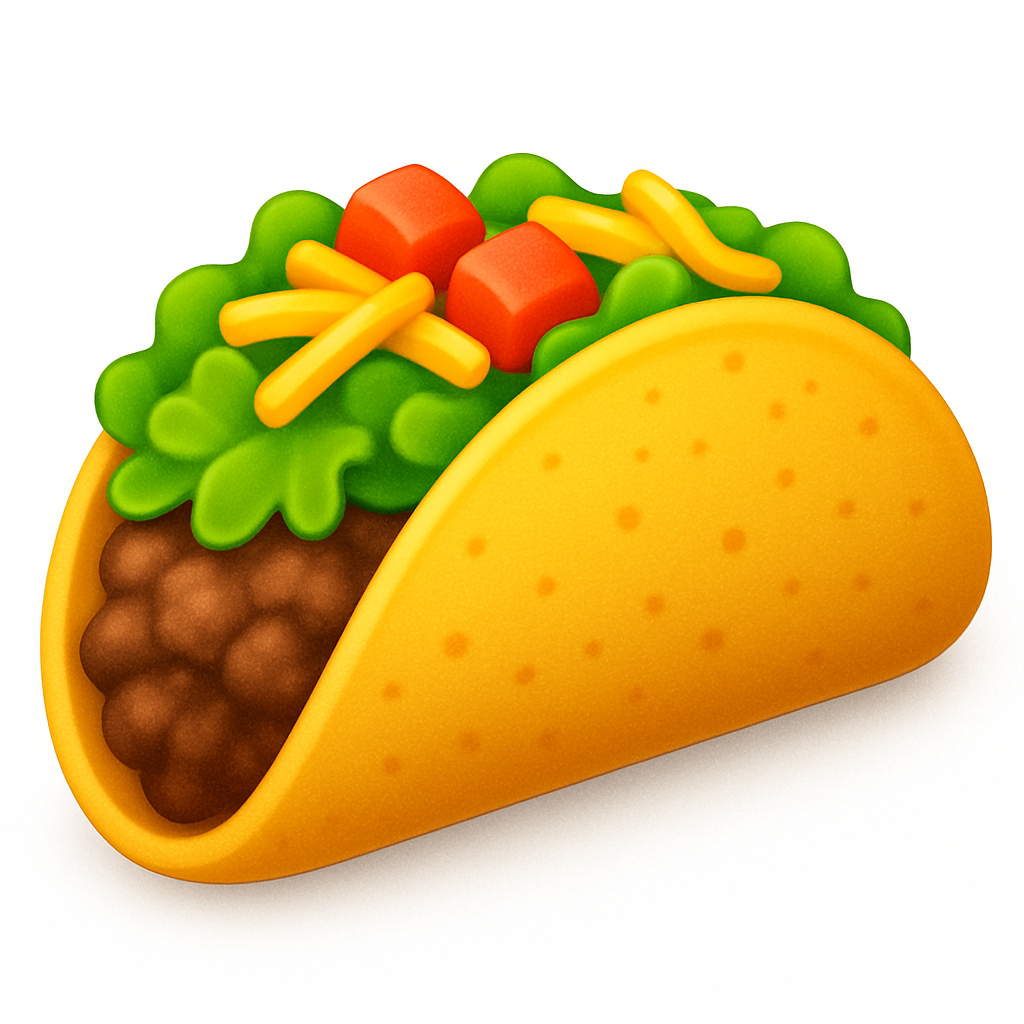 hispanic food icon in the style of apple emojis with white background
