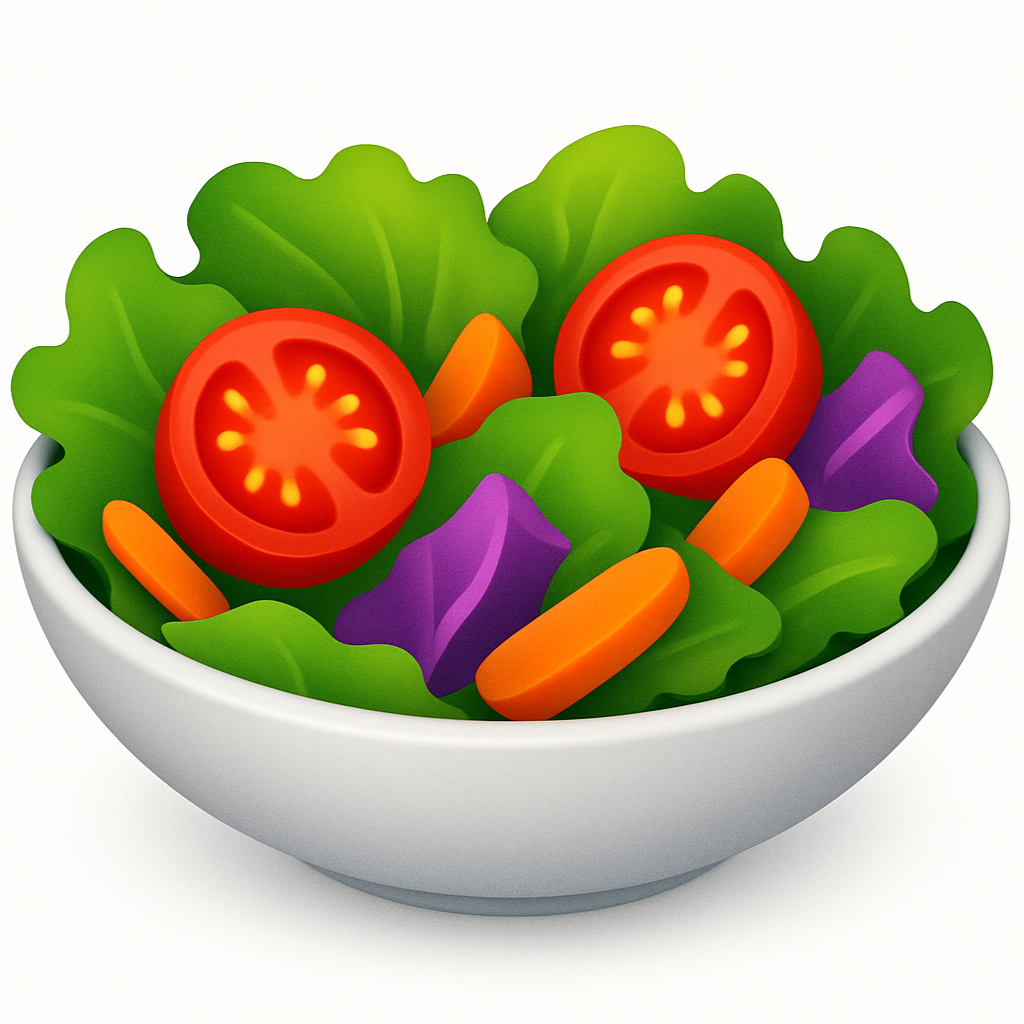 salad icon in the style of apple emojis with a white background
