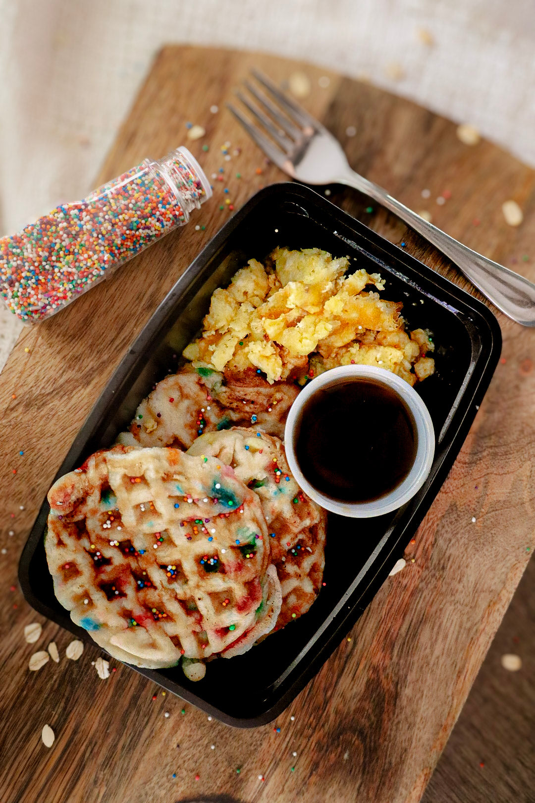 #55 - Birthday Cake Protein Waffles